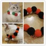 50pcs Elastic Plush Pom Ball Pet Collar Rainbow Flower Hair Decoration Dog Bowtie Necklace Pet Cat Bow Dog Grooming Accessories - Image 6