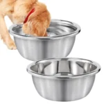 2Pcs 1.3 Gallons Large Dog Bowls - Food Grade Stainless Steel Metal Water Bowl, Ample Capacity and Easy to Clean Food Bowls for