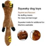 Funny Simulated Animal No Stuffing Dog Toy with Squeakers Durable Stuffingless Plush Squeaky Dog Chew Toy Crinkle Pet Squeak Toy - Image 2