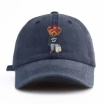 1pc Tote-bag Bear Print Washed Baseball Cap for Adults, Minimalist Retro Style Casual Soft Adjustable Dad Hat, Perfect As Gift - Image 5