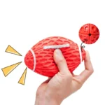Rubber Pet Dog Toy Rugby Football Squeaky Sounding Ball Teeth Cleaning Chew Toy Interactive Play Pet Supplies Accessories - Image 5