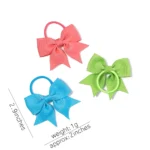 10Pcs lot Grosgrain Ribbon Pigtail Hair Bows Elastic Hair Ties Hair Bands Holders Hair Accessories for Baby Girls Infants - Image 5