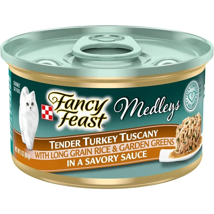 kf-S5ebc3d34127648ae91a0abcd1de4feaaP Fancy Feast Medleys Tender Turkey Tuscany With Long Grain Rice and Garden Greens in a Savory Sauce Adult Wet Cat Food, 3 Ounce - Image 1