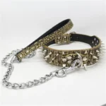Pointed Nails Rivets Dog Collar Large Anti Bite PU Leather Durable Adjustable Pet Necklace for Medium Big Dogs Pet Supplies - Image 4