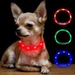 Silicone LED Dog Collar,USB Rechargeable Glowing, Light Up Collar Improved Pet Safety &Visibility at Night, 3 Flashing Modes