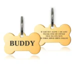 Premium Engraved Personalised Dog ID Tag Dog Name Tag Cat Puppy Name ID Bone Tag Collar Black Silver Gold Stainless Steel - Image 5