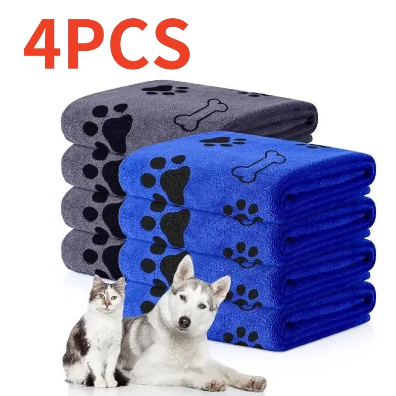 kf-S647b313081a9427a9c52fe151041153dk 1/4 PCS Quick-Drying Microfiber Dog Towel Absorbent Pet Bath Product Fiber Quick-drying Bath Towel Car Wiping Cloth Pet Supplies - Image 1