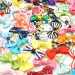 100 Pieces Pet Hair Accessories Elastic Rubber Band Dog Hair Bows 121 Colors Cute Ribbon Hair Clips for Yorkshire And Other Dogs - Image 2