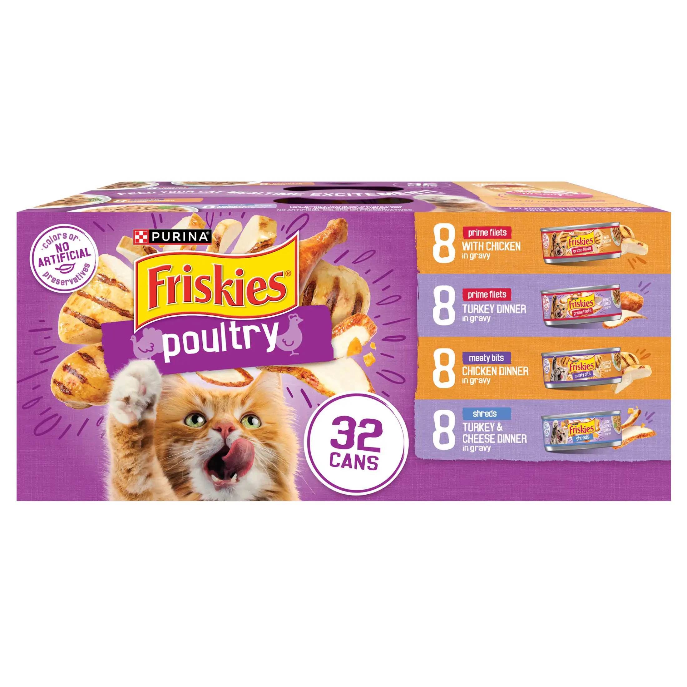 kf-S665a7f557cc8444d8b32a62c096fd6275 Gravy Poultry Meaty Bits Filets Wet Cat Food 5.5 oz Cans 32 Pack - Image 1