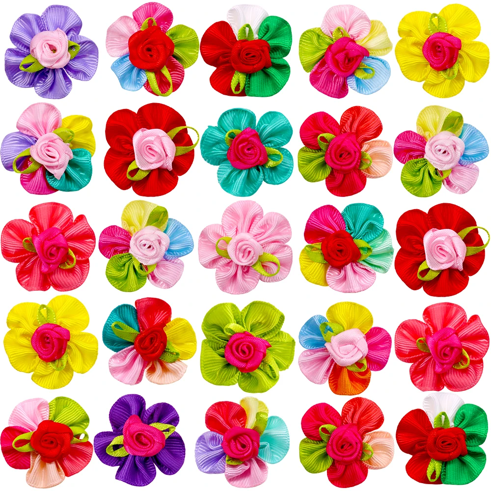 kf-S66a323fd8d514d6e98feb6fbe997f84au 20PCS Cute Handmade Puppy Dog Hair Bows Pet Dog Hair Accessories Flower Bows Dog Grooming Bows for Small Dogs Pet Products - Image 1