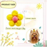 10/20pcs Flower Shape Dog Hair Bows Dog Bow Grooming Plaid Pure Mix Colors Cat Hair Bowknot Rubber Bands For Small Dogs Supplies - Image 2