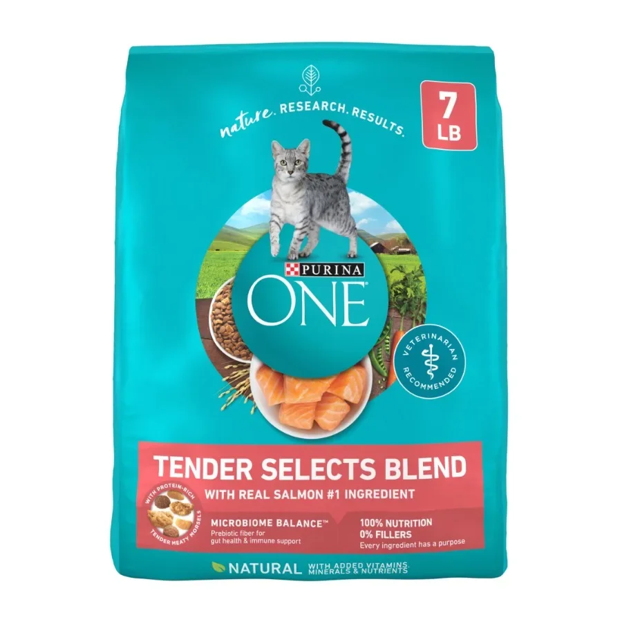 kf-S66ec51569dd847c7845a03b4ba6b33883 Tender Selects Blend With Real Salmon Digestive Care Natural Dry Cat Food, 7 lb. - Image 1