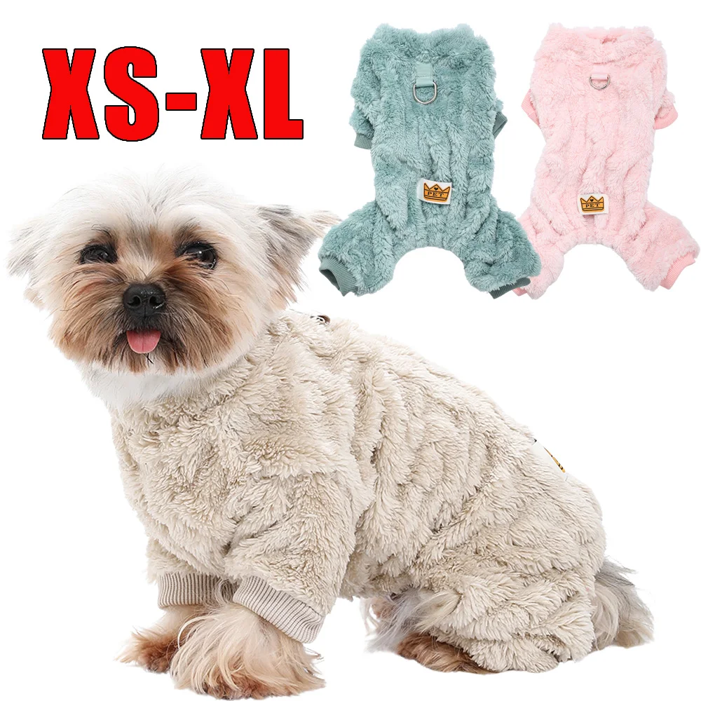 kf-S691352e8620d444182a38d4a7237bbab2 Pet Dog Clothes Cozy Soft Fleece Puppy Cat Jumpsuit For Small Medium Dogs Cats Winter Warm Clothes With Elasicity Yorkshire Pug - Image 1