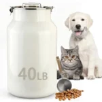Dog-Cat Food Storage Container 40 lb/, Large Stainless Steel Pet Food Bin with Airtight Lid and Scoop Included, Durable 304 Met
