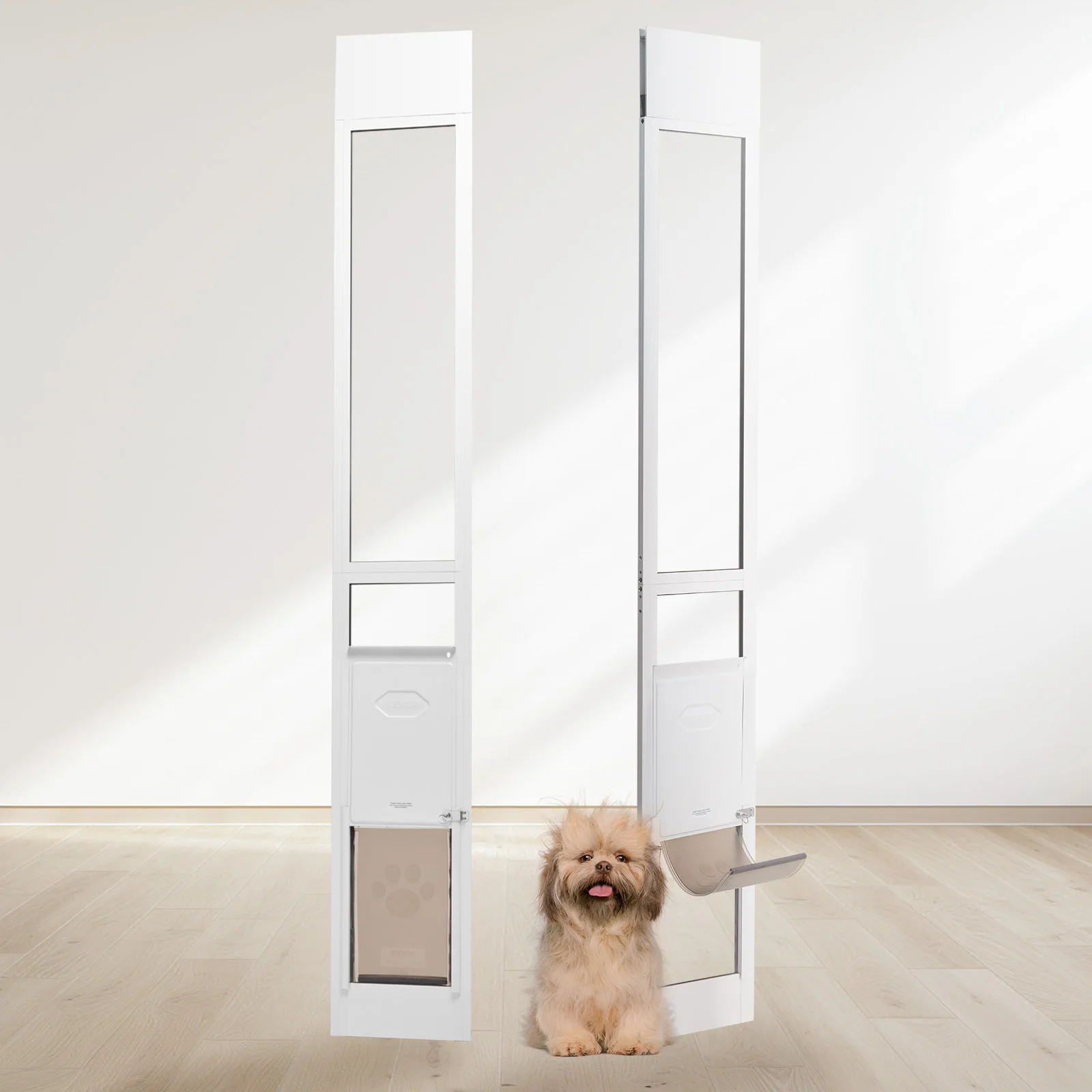kf-S6c7a5c7205ad4680a311dfda8869d118n SucceBuy Dog Door Sliding Glass Door Adjustable Height Doggy Door Sliding Doors Aluminum Frame Tempered Glass Pet Door - Image 1