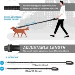 Tactical Dog Leash Heavy Duty for Medium Large Dogs Strong Bungee No Pull Dog Leash with Padded Double Handle and Car Seatbelt - Image 5
