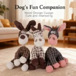Soft Plush Dog Squeaky Toy Bite Resistant Molar Chew Doll Interactive Sound Pet Toy Puppy Anxiety Relief Boredom Relief Companio