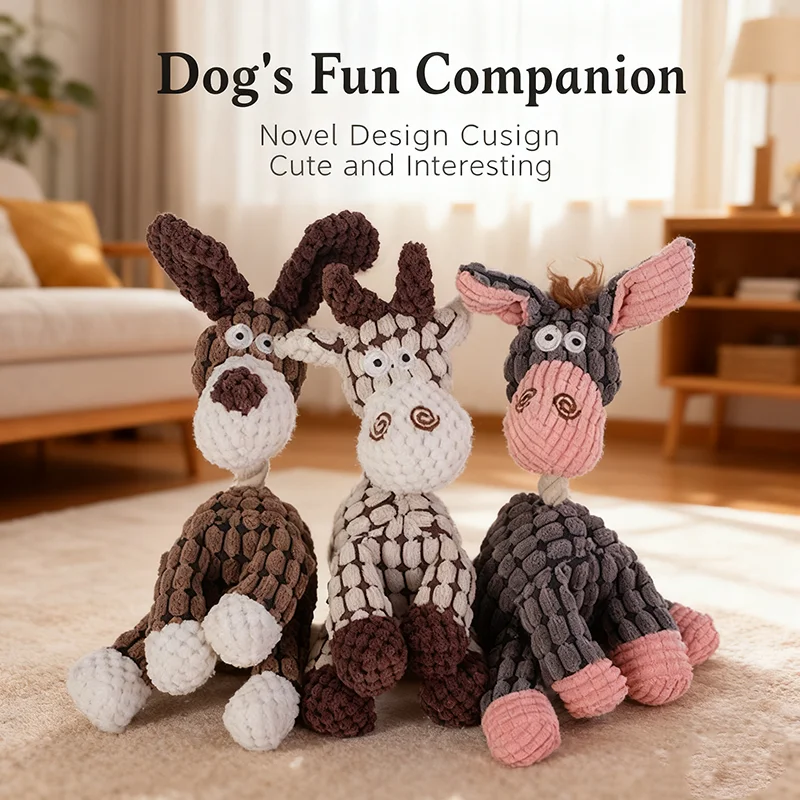 kf-S72e1935ea8364227be6c26cf49624888r Soft Plush Dog Squeaky Toy Bite Resistant Molar Chew Doll Interactive Sound Pet Toy Puppy Anxiety Relief Boredom Relief Companio - Image 1