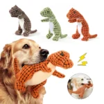 Plush Dog Toy Dinosaur Shaped Interactive Squeaky Toys for Small Large Pets Tooth Cleaning Chew Toy Accessories
