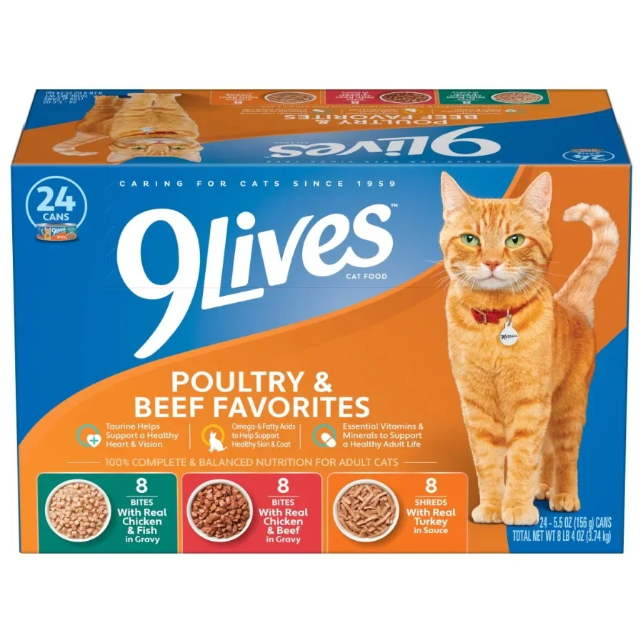 kf-S73312e11fc1b4faf87ff36a588c28024o Poultry and Beef Favorites Wet Cat Food Variety pack, 5.5 oz. Cans Pack of 24 - Image 1