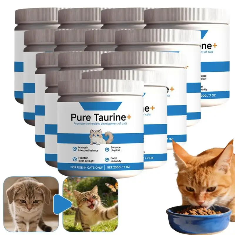 kf-S7459872d02fa4cfbb639d3469fe4dd14p Cats Taurine Powder Gentle Formula Promote Healthy Growth Rich In Nutrients Cat Daily Care Supplements 200G - Image 1