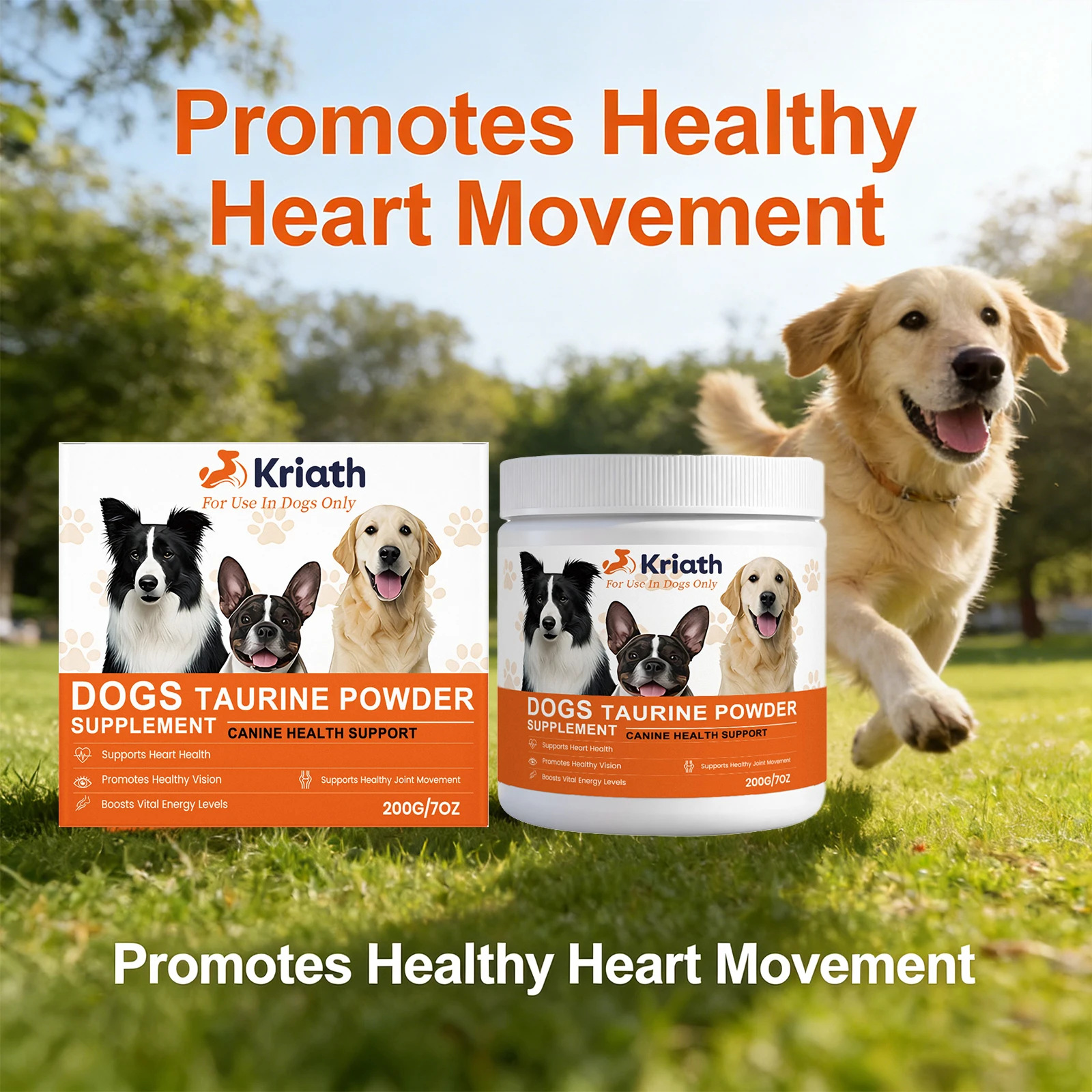 kf-S74ccd8e311f648a190b49cb66bedb868c Dogs Taurine Powder Support Heart Health Boosts Vital Energy Levels Maintain Healthy Joint Movement Daily Nutrition Supplements - Image 1
