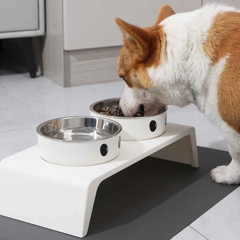 kf-S75706ebd027f4a2c916f35d14af9b67bu Elevated Pet Dog Feeder Bowls Raised Stand with Double Stainless Steel Food Water Bowls For Small Medium Large Dogs Cats - Image 1