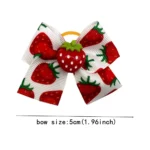 50pcs Small Dog Grooming Bows Strawberry Lemon Style Pet Dog Hair Bows Rubber Bands Dog Hair Accessories Pet Supplies for Dogs - Image 3
