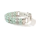 Pearl Pet Collar Artificial Pearls Rhinestone Dog Collar For Cat Necklace Wedding Party Pink Blue Green - Image 2