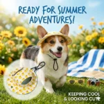 Adjustable Pet Sun Hat with Ear Holes - Breathable Dog Bucket Hat for Small Medium Dogs & Cats, UV Protection Summer Outdoor - Image 3