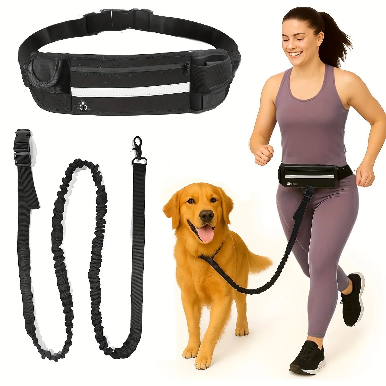 kf-S7b4c861a65174a5fb63ef7cd6b4b8c62k Hand Free Dog Leash for Pet Walking Running Jogging Adjustable Dog leash Waist Belt Chest Strap Traction Rope Dog Accessories - Image 1