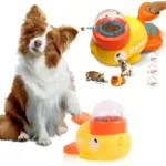 Interactive Duck Shaped Dog Slow Feeder Washable Automatic Dog Feeder Toy with 3 Food Outlet Size for Pets Food Dispenser - Image 7