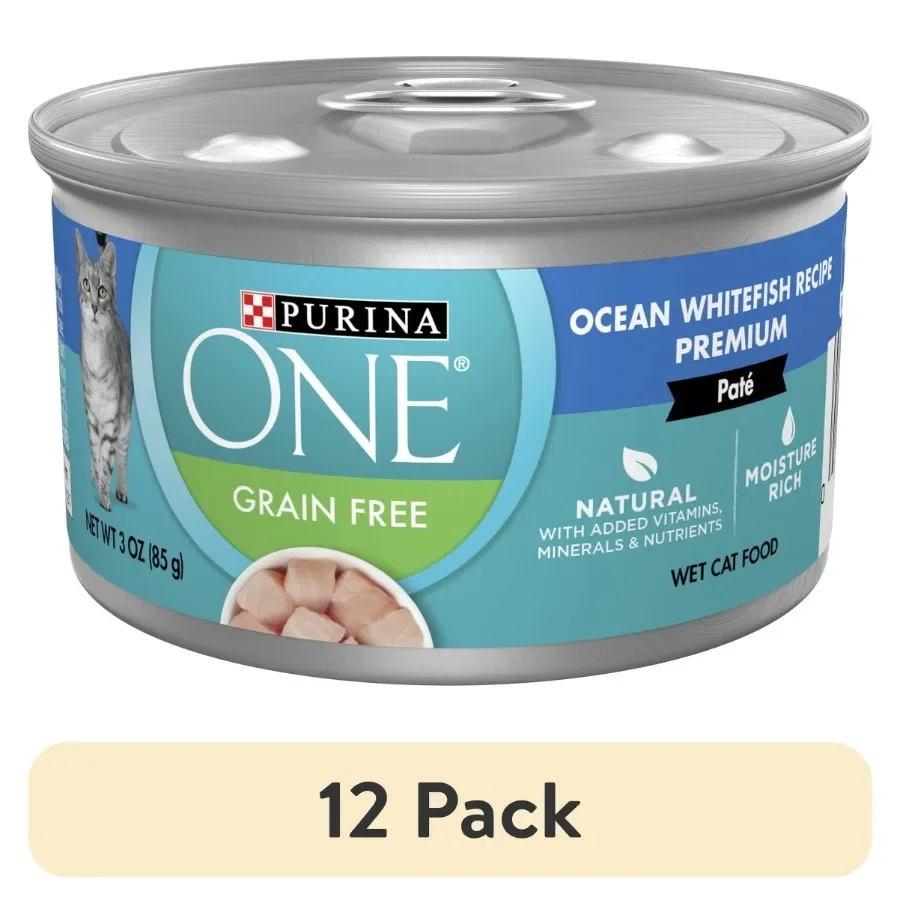 kf-S7cfc0c8e50fe45b880a38ba026d0b004Y 12 pack Pate, Natural Grain Free, Wet Cat Food, Oceanwhite Fish, 3 oz Can - Image 1
