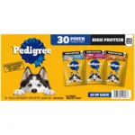 High Protein Soft Wet Dog Food Variety Pack 30 Pouches 3.5 Oz Each