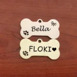 Pet ID Tag Personalized Free Engraved Keychain for Cat Puppy Dog Tag Pendant Keyring Bone Paw Bone Pet Accessories - Image 2