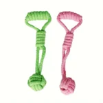 1pc Durable Dog Rope Toy with Ball - All-Breed Chew and Tug Plaything Random Color Selection - Image 5