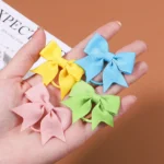 10Pcs lot Grosgrain Ribbon Pigtail Hair Bows Elastic Hair Ties Hair Bands Holders Hair Accessories for Baby Girls Infants - Image 6
