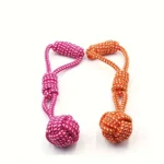 1pc Durable Dog Rope Toy with Ball - All-Breed Chew and Tug Plaything Random Color Selection - Image 4