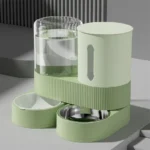 D Automatic Cat Feeder Automatic Pet Feeder Water Dispenser Set for Cats Dogs 2-in-1 Food Bowl with Stainless Steel Insert 1pcs