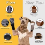 Outdoor Pet Dogs Breathable Socks Black Tie Anti-shedding Medium Large Dog Non-slip Socks Waterproof Dogs Shoes Pet Supplies - Image 4