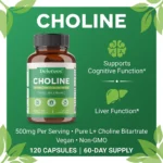 Choline 500mg - High Potency Choline Supplements, Supports Cognitive Performance & Liver Function, Vegan Capsules, Non-GMO - Image 5