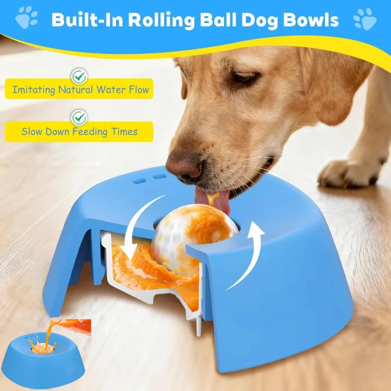 kf-S85a57ef2bfb643c28fa381271c5f98e9C Liquid Slow Dog Bowls Anti-slip Ball-shaped Bone Soup Dog Licking Bowl Licking Bowl for Healthy Eating Non-Slip and Anti-Chokin - Image 1