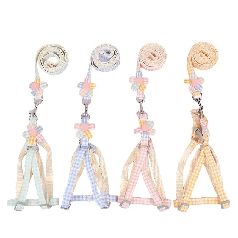 kf-S85f3a3f24bab471a990634b3a603312dX Escape Proof Cat Harness and Leash Set Adjustable Mesh Dog Harness Vest Puppy Pet Walking Lead Leash Small Dogs Cats Kitten - Image 1