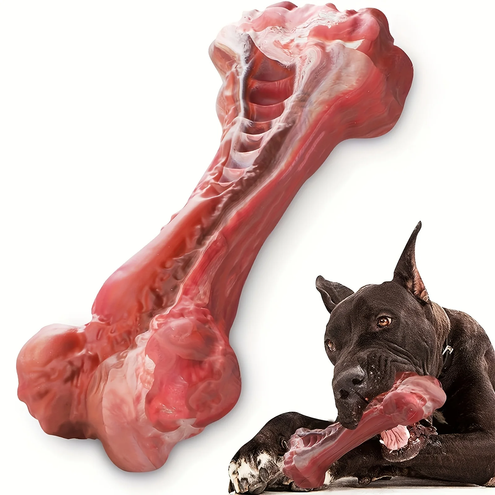 kf-S8677d4b081c44364a640775a7773b63ar Silicone dog bite toy, natural rubber non-toxic, suitable for strong biting dogs, interactive cleaning of teeth bones, - Image 1