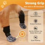 4-Pack Anti-Slip Dog Socks, Prevent Licking and Biting of Hard Wooden Floors, Strong Grip, Paw Protection, Anti-Scratch, Double-Sided Anti-Slip Dog Socks - Image 2