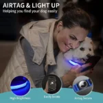 For Apple Airtag GPS Finder Led Dog Collar WaterProof Light USB Chargeable Luminous collar Pet For Apple Air Tag Tracker Case - Image 3