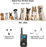 No Shock Dog Training Collar with Remote,1600ft Rechargeable Vibration Collar for 5-150lbs Dogs, Waterproof Electric Collar - Image 6