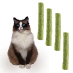Pet Cat Teeth Clean Freeze Dried Snacks Freeze-Dried Cat Grass Chew Sticks Hairballs Control Treat 10Pcs
