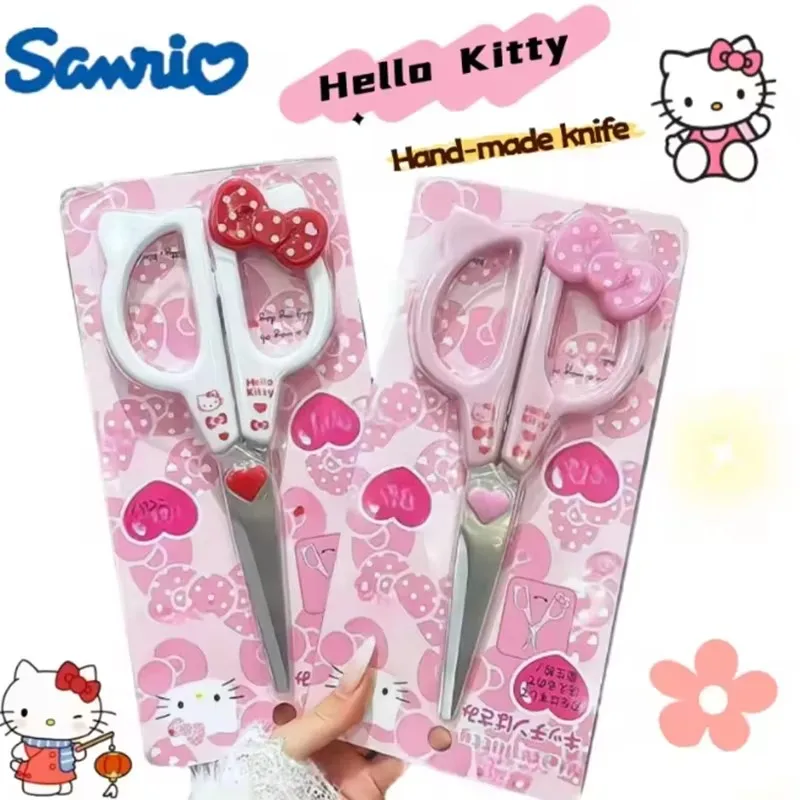 kf-S894f049bad7a49829ca1f40d6aab2ba60 Kawaii Sanrio cartoon peripheral handmade scissors, HelloKitty cartoon creative stationery scissors, suitable for student party - Image 1