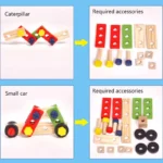 Educational Montessori Kids Toys Plastic Wooden Toolbox Pretend Play Set Children Nut Screw Assembly Simulation Carpenter Tool - Image 5
